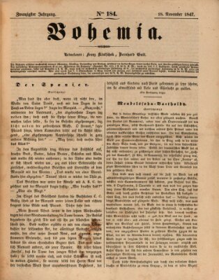 Bohemia Donnerstag 18. November 1847