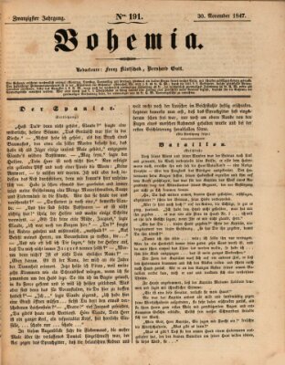 Bohemia Dienstag 30. November 1847