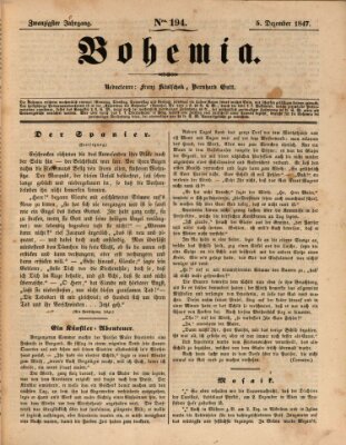 Bohemia Sonntag 5. Dezember 1847