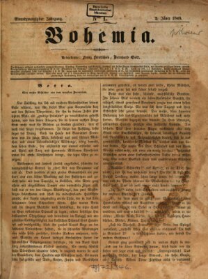 Bohemia Sonntag 2. Januar 1848