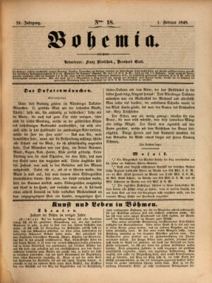 Bohemia Dienstag 1. Februar 1848