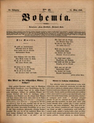 Bohemia Dienstag 21. März 1848