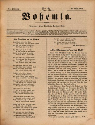 Bohemia Sonntag 26. März 1848
