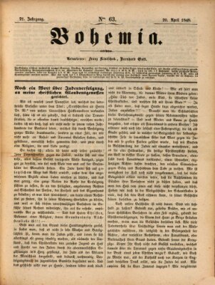 Bohemia Donnerstag 20. April 1848