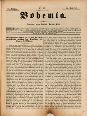 Bohemia Sonntag 21. Mai 1848