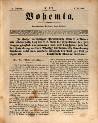 Bohemia Sonntag 9. Juli 1848