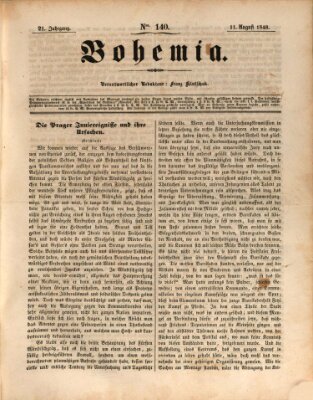 Bohemia Freitag 11. August 1848