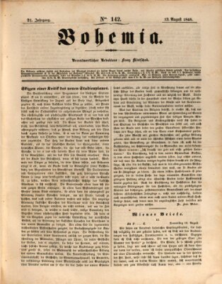 Bohemia Sonntag 13. August 1848