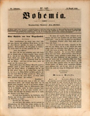 Bohemia Samstag 19. August 1848