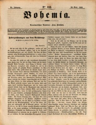 Bohemia Samstag 30. September 1848