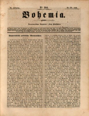 Bohemia Mittwoch 25. Oktober 1848