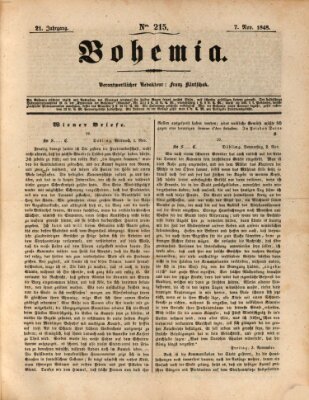 Bohemia Dienstag 7. November 1848