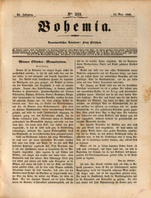 Bohemia Mittwoch 15. November 1848