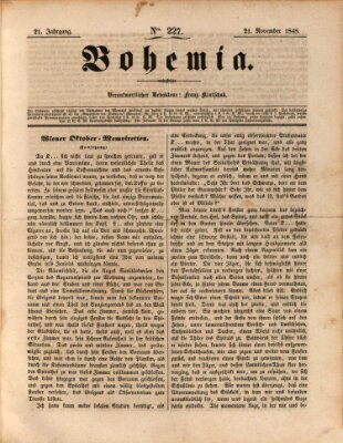 Bohemia Dienstag 21. November 1848