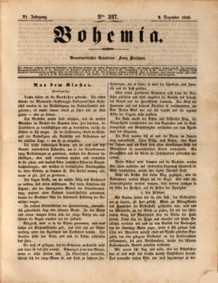 Bohemia Samstag 2. Dezember 1848