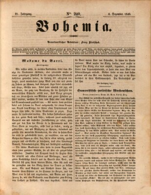 Bohemia Mittwoch 6. Dezember 1848