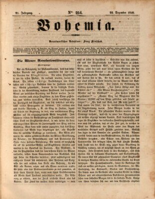 Bohemia Freitag 22. Dezember 1848