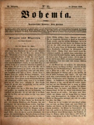 Bohemia Samstag 10. Februar 1849