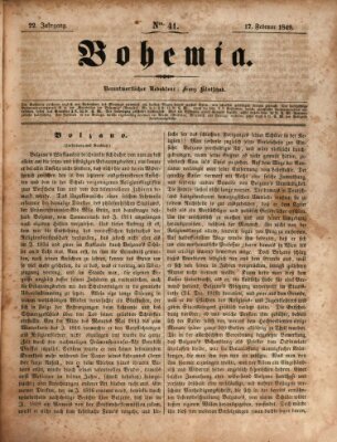 Bohemia Samstag 17. Februar 1849