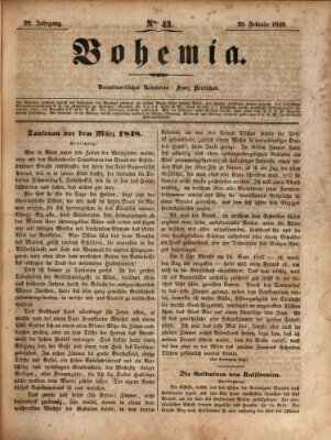 Bohemia Dienstag 20. Februar 1849