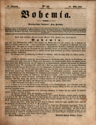 Bohemia Sonntag 18. März 1849