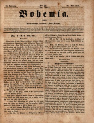 Bohemia Donnerstag 26. April 1849