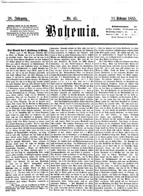 Bohemia Mittwoch 21. Februar 1855