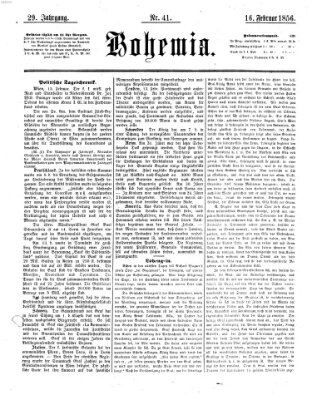 Bohemia Samstag 16. Februar 1856