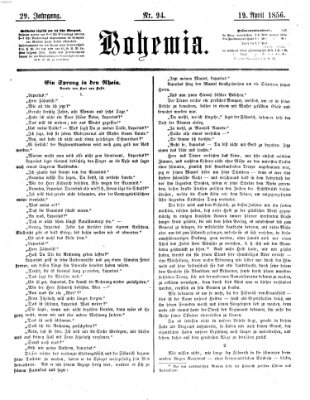 Bohemia Samstag 19. April 1856