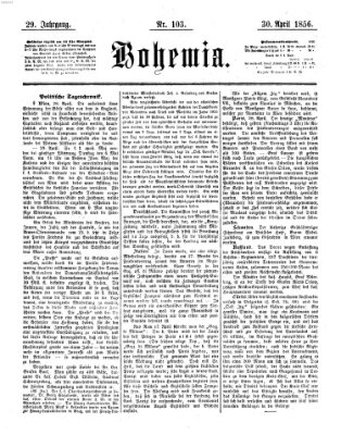 Bohemia Mittwoch 30. April 1856