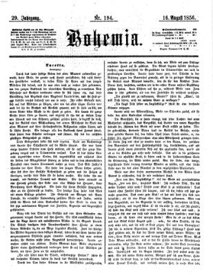 Bohemia Samstag 16. August 1856