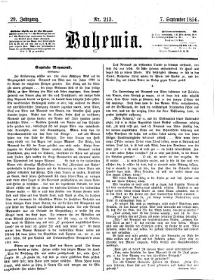 Bohemia Sonntag 7. September 1856