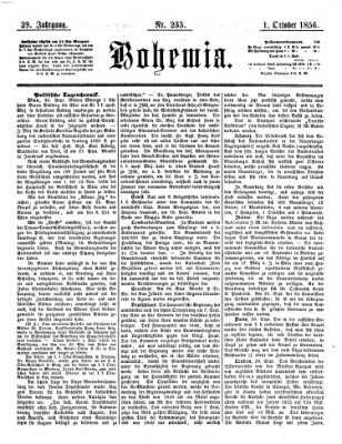 Bohemia Mittwoch 1. Oktober 1856