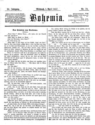 Bohemia Mittwoch 1. April 1857