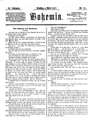 Bohemia Samstag 4. April 1857