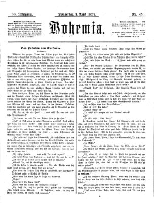 Bohemia Donnerstag 9. April 1857