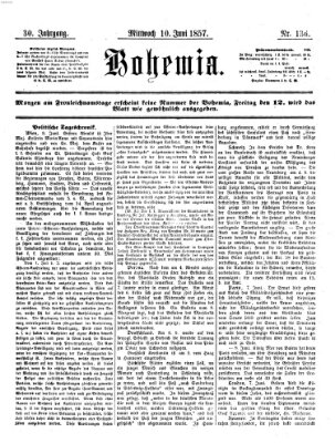 Bohemia Mittwoch 10. Juni 1857