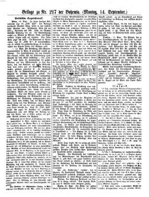 Bohemia Montag 14. September 1857