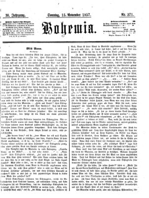 Bohemia Sonntag 15. November 1857