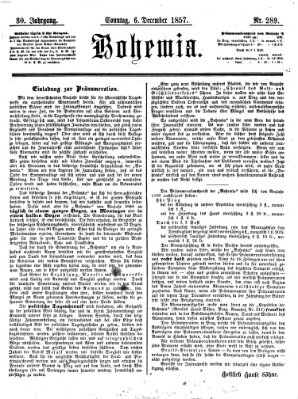 Bohemia Sonntag 6. Dezember 1857