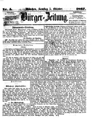 Bürger-Zeitung Samstag 5. Oktober 1867