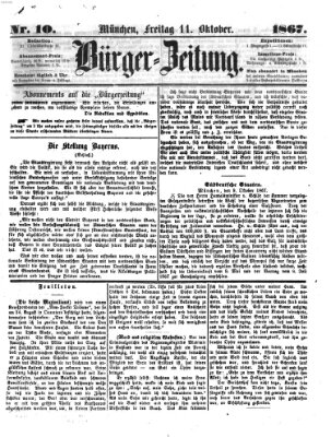 Bürger-Zeitung Freitag 11. Oktober 1867