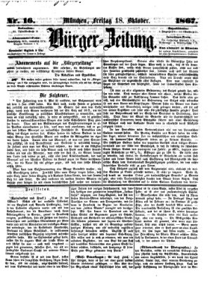 Bürger-Zeitung Freitag 18. Oktober 1867