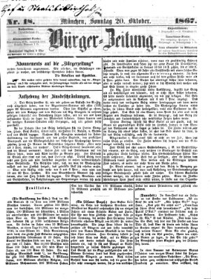 Bürger-Zeitung Sonntag 20. Oktober 1867