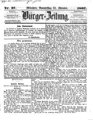 Bürger-Zeitung Donnerstag 31. Oktober 1867