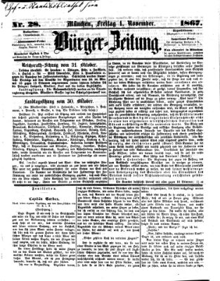 Bürger-Zeitung Freitag 1. November 1867