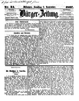 Bürger-Zeitung Samstag 9. November 1867