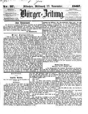 Bürger-Zeitung Mittwoch 13. November 1867