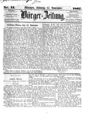 Bürger-Zeitung Sonntag 17. November 1867