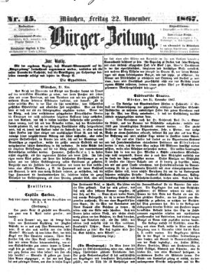 Bürger-Zeitung Freitag 22. November 1867